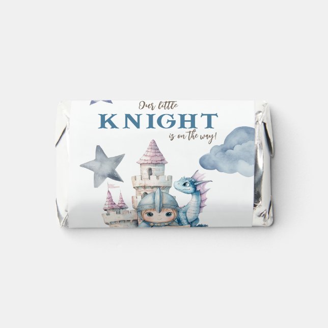 Fairytale Dreamy Dragon Blue Knight Baby Shower  Hershey's Miniatures (Front)