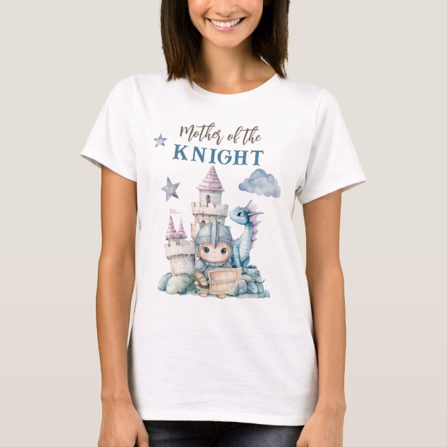 Fairytale Dreamy Dragon Blue Knight Baby Shower  T-Shirt (Front)