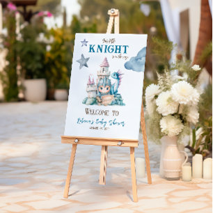 Fairytale Dreamy Dragon Knight Baby Shower Welcome Foam Board