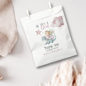 Fairytale Dreamy Dragon Pink Princess Baby Shower  Favor Bag