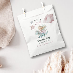 Fairytale Dreamy Dragon Pink Princess Baby Shower  Favor Bag