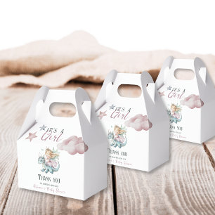 Fairytale Dreamy Dragon Pink Princess Baby Shower  Favor Boxes