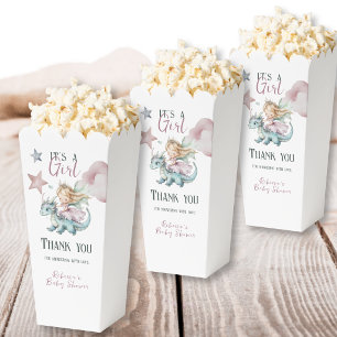 Fairytale Dreamy Dragon Pink Princess Baby Shower  Favor Boxes