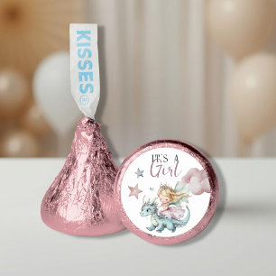 Fairytale Dreamy Dragon Pink Princess Baby Shower  Hershey®'s Kisses®