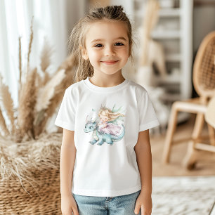 Fairytale Dreamy Dragon Pink Princess Baby Shower T-Shirt
