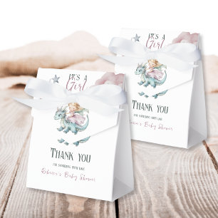 Fairytale Dreamy Pink Princess Dragon Baby Shower  Favor Boxes