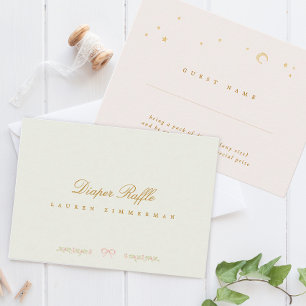 fairytale elegant baby shower diaper raffle note card