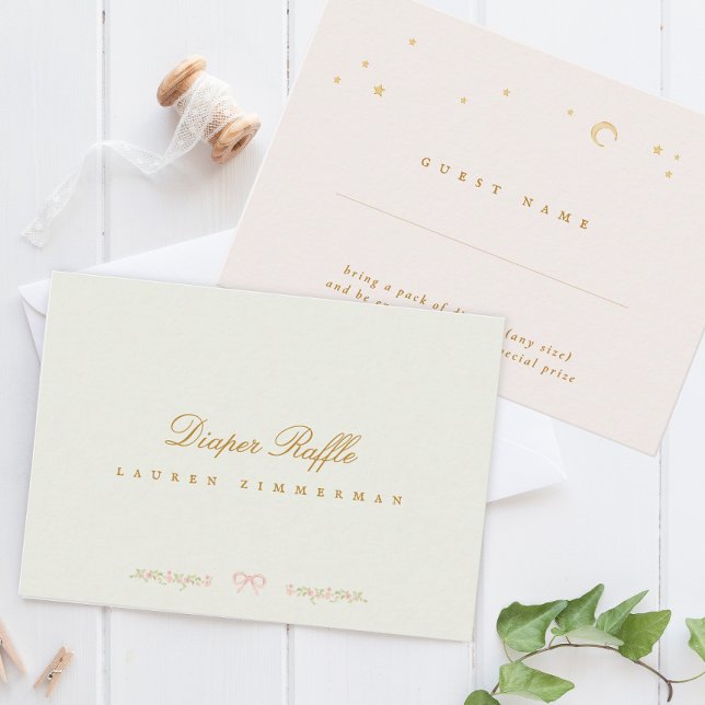 fairytale elegant baby shower diaper raffle note card (Creator Uploaded)