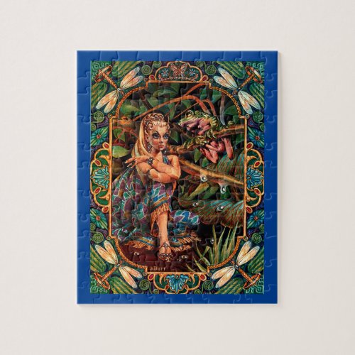 Fairytale Elf Princess and Frog Jigsaw Puzzle