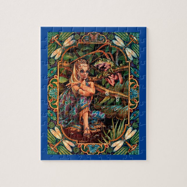 Fairytale Elf Princess and Frog Jigsaw Puzzle (Vertical)