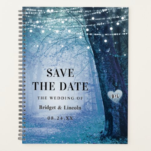 Fairytale Enchanted Forest Blue Save The Date Planner