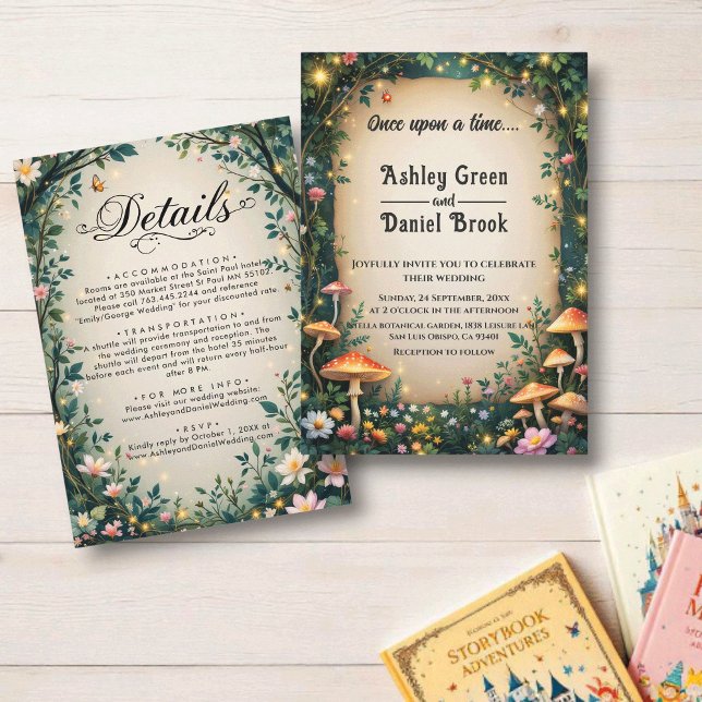 Fairytale Enchanted Forest Floral Woodland Wedding Invitation (Creator Uploaded)