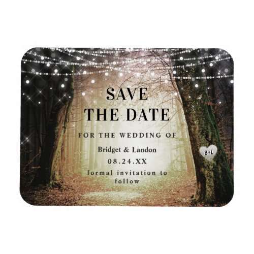 Fairytale Enchanted Forest Golden Save The Date Magnet