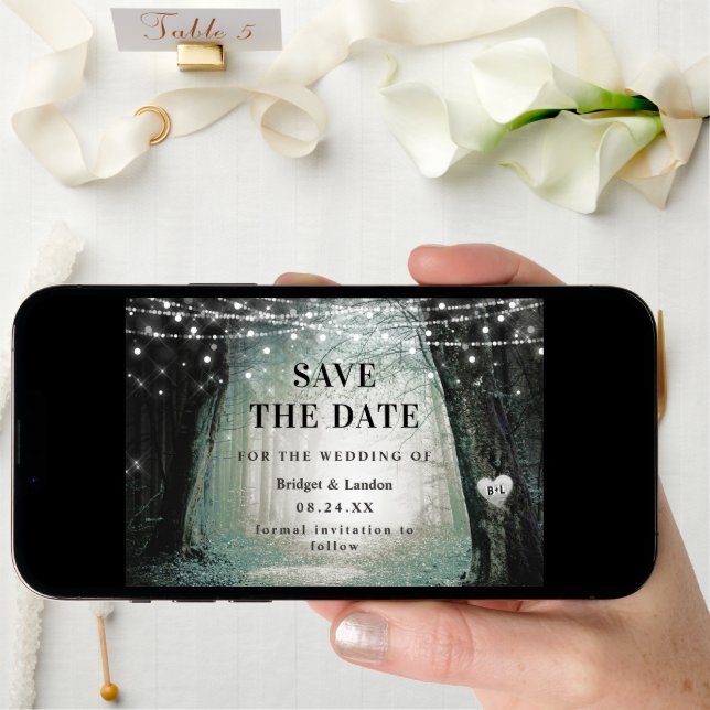 Fairytale Enchanted Forest Green Save The Date (Front Digital)