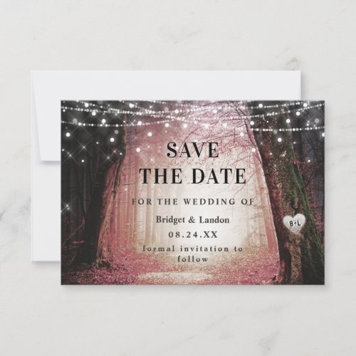 Fairytale Enchanted Forest Pink Save The Date
