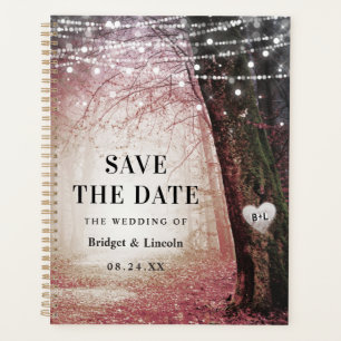 Fairytale Enchanted Forest Pink Save The Date Planner