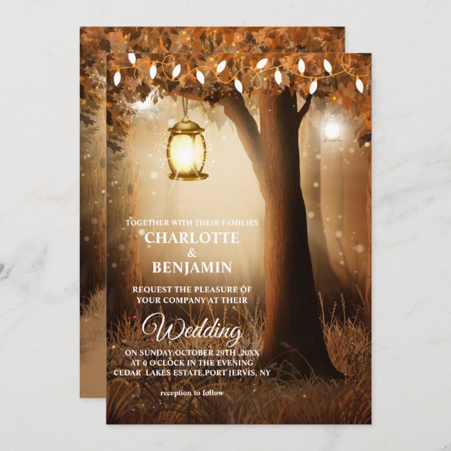  Fairytale Enchanted Forest Wedding Invitation (Front/Back)