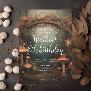 Fairytale Enchanted Mushroom Forest Birthday Invitation