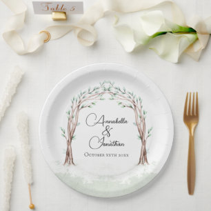 Fairytale Entrance to Forest Wedding Paper Plates