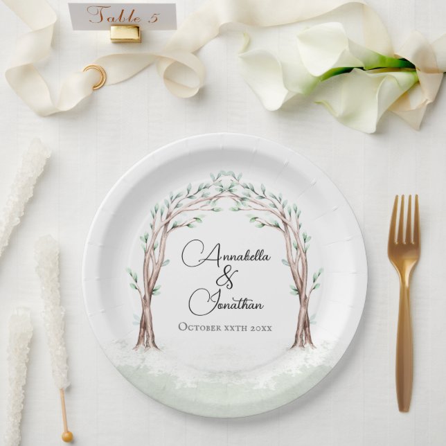 Fairytale Entrance to Forest Wedding Paper Plates (Wedding)