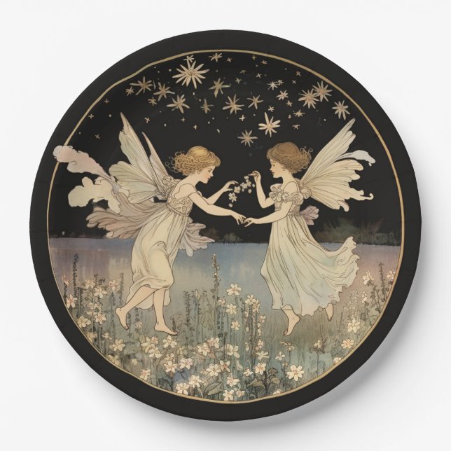 FAIRYTALE, FAIRY BIRTHDAY PARTY  PAPER PLATES (Front)