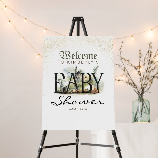 Fairytale Fantasy Baby Shower Welcome Sign (In Situ (Stand))