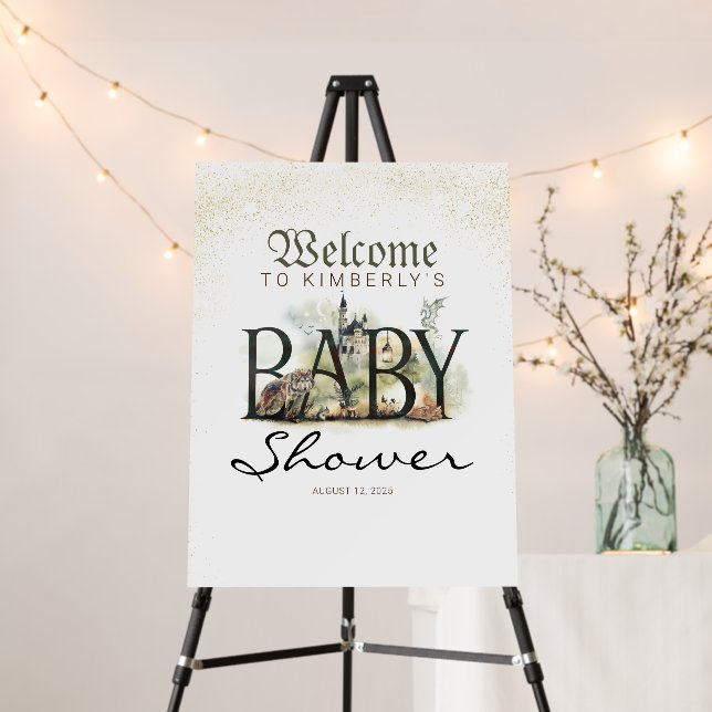 Fairytale Fantasy Baby Shower Welcome Sign (In Situ (Stand))