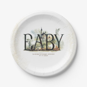 Fairytale Fantasy Creatures Baby Shower Paper Plates