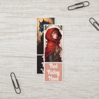 Fairytale Fantasy Red Riding Hood & Wolf Bookmark Mini Business Card