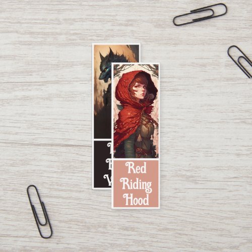 Fairytale Fantasy Red Riding Hood  Wolf Bookmark Mini Business Card