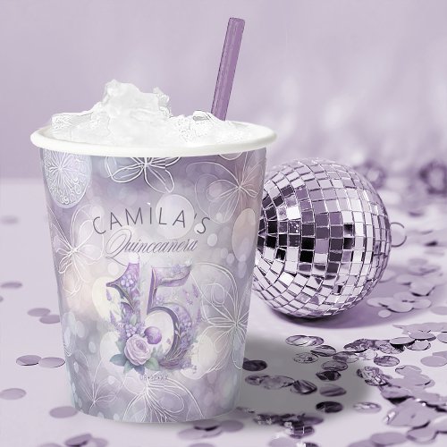 Fairytale Floral 15 Quinceanera ID1030 Paper Cups