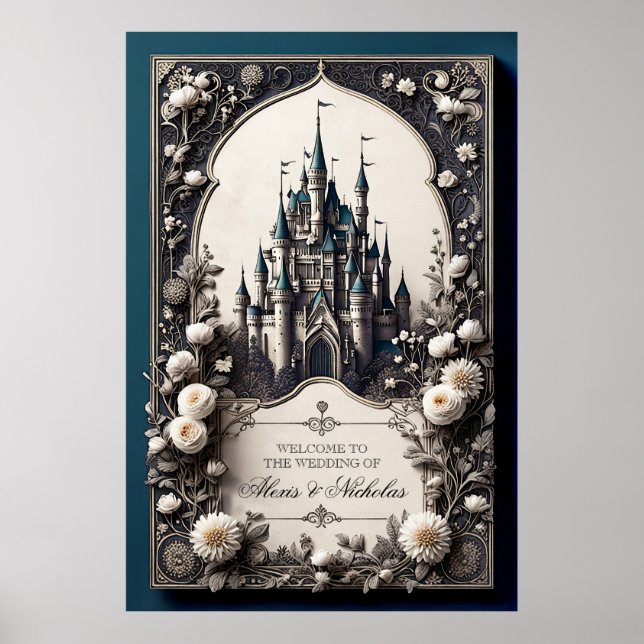 Fairytale Floral Castle Poster (Front)