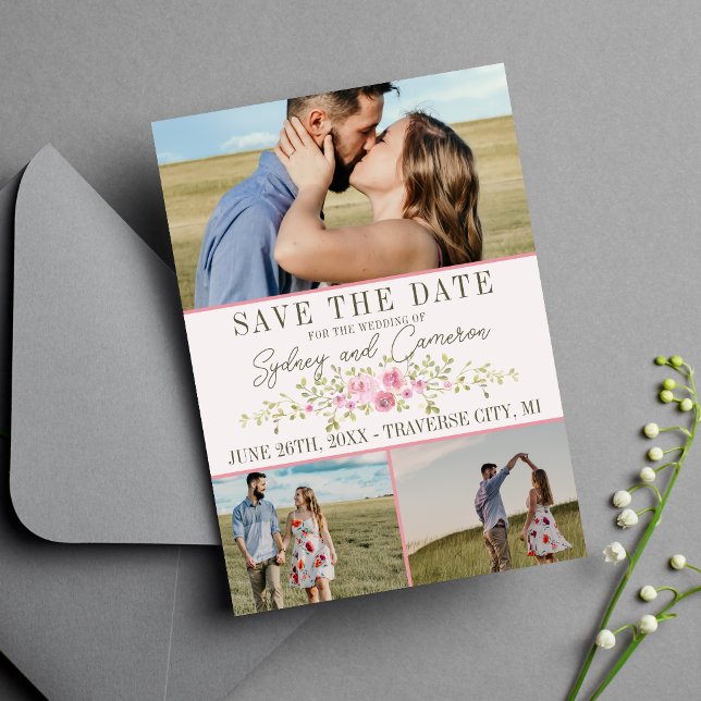 Fairytale Floral Pink & Green Garden Save The Date (Creator Uploaded)