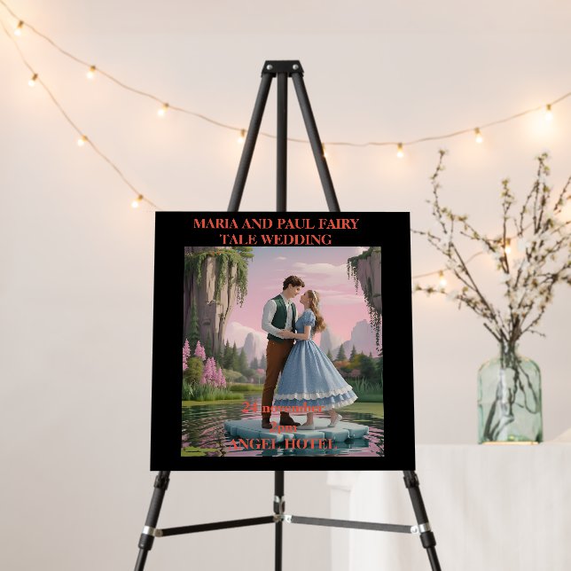Fairytale Floral Tropical Wedding Poster (In Situ (Stand))