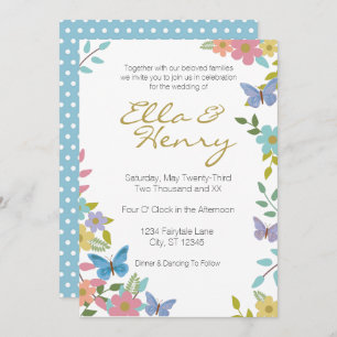 Fairytale Floral Wedding Invitation 5" x 7"