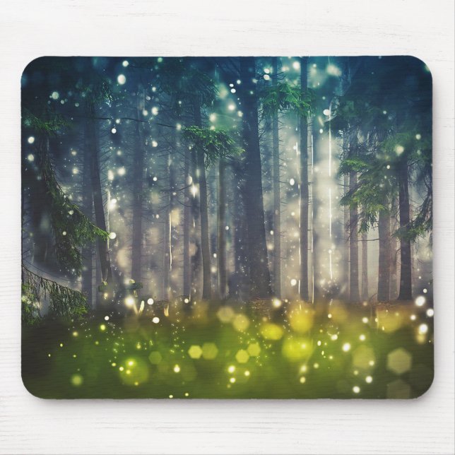 Fairytale Forest Tree Nature Landscape Art Mouse Pad (Front)