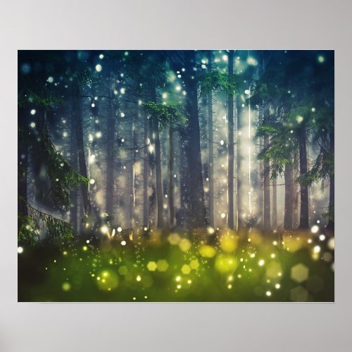 Fairytale Forest Tree Nature Landscape Art Poster