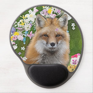 Fairytale Fox in Field of Flowers Gel Mouse Pad