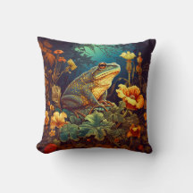 Fairytale Frog Pillow William Morris Inspired