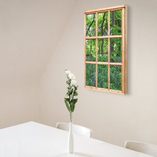 Fairytale Garden 3D Effect Window View Picture Canvas Print