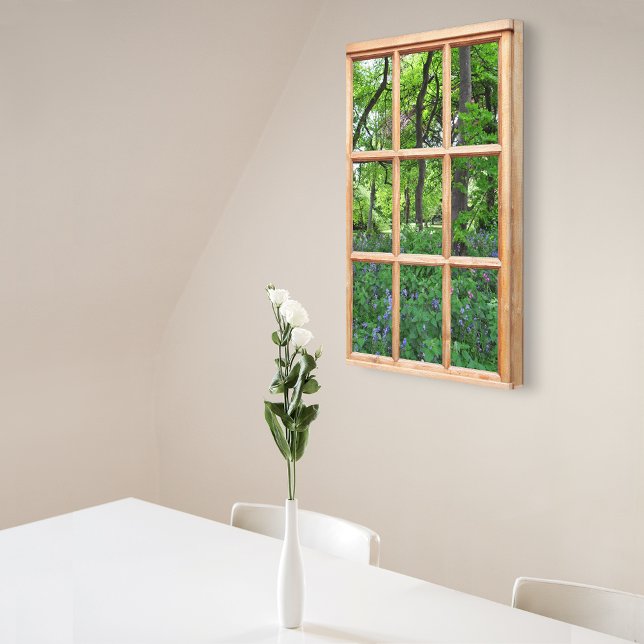 Fairytale Garden 3D Effect Window View Picture Canvas Print (Creator Uploaded)