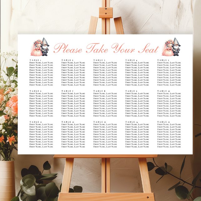 Fairytale Garden Gnome Rustic Wedding Seating  Foam Board (Creator Uploaded)