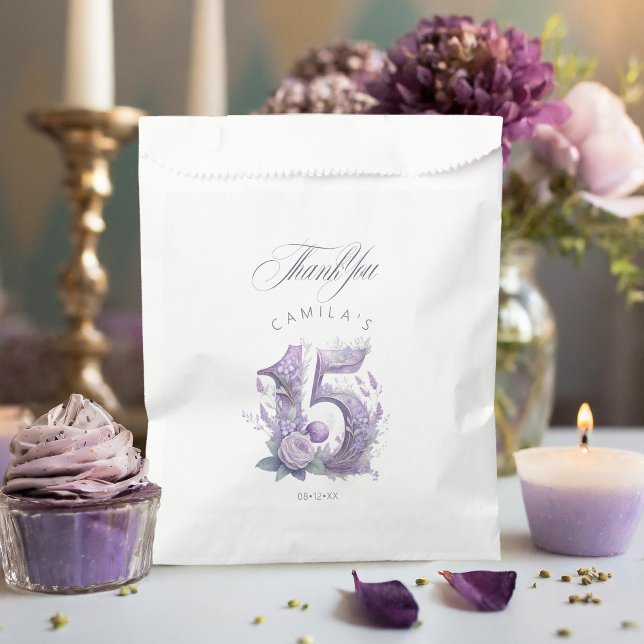 Fairytale Garden Quinceanera Lavender/Lilac ID1030 Favor Bag (Creator Uploaded)