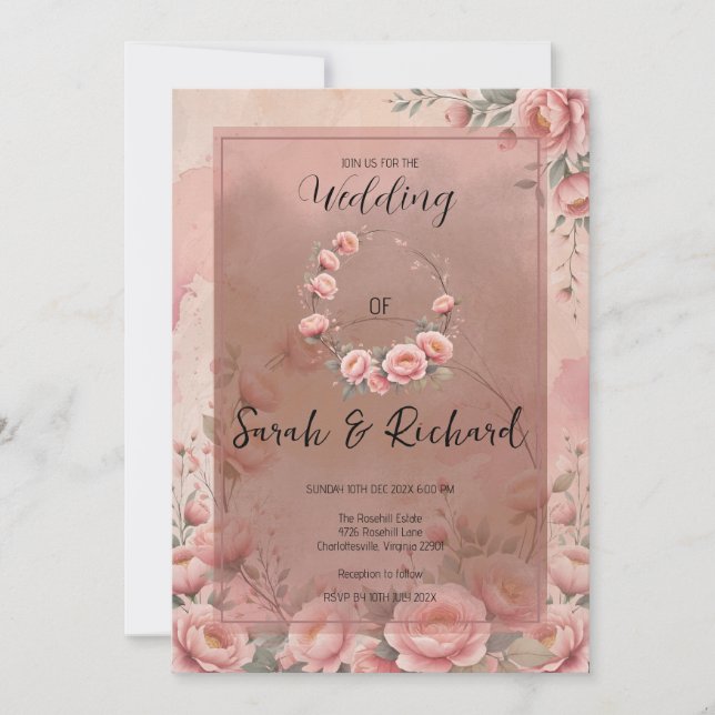 Fairytale Garden Sparkle Wedding Invitation (Front)