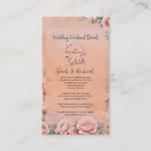 Fairytale Garden Wedding Weekend Info Enclosure Card