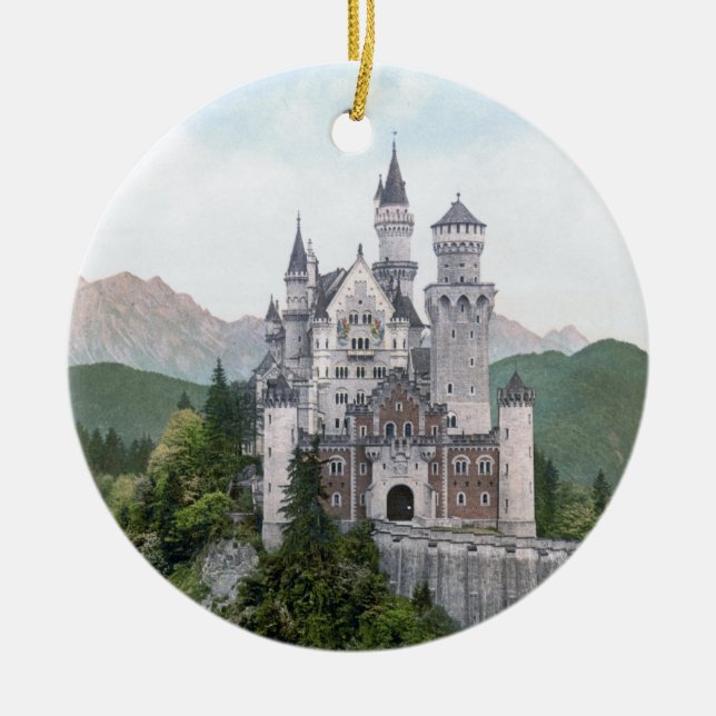Fairytale German Castle Ceramic Ornament (Front)