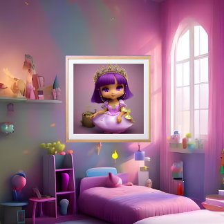Fairytale Girl whimsical Princess Purple Tiara Poster