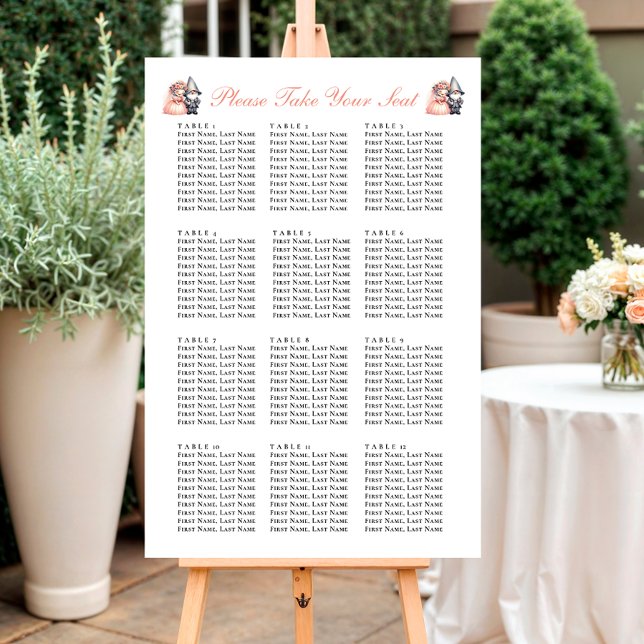 Fairytale Gnome Rustic Wedding Seating Cheating Foam Board (Creator Uploaded)
