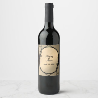 Fairytale Golden Mirror Names and Date Wine Label