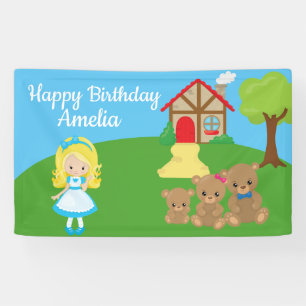 Fairytale Goldilocks and Three Bears Birthday Banner